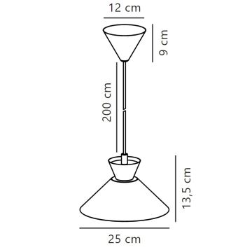 Nordlux - Lestenec na vrvici DIAL 1xE27/40W/230V pr. 25 cm rumena