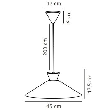 Nordlux - Lestenec na vrvici DIAL 1xE27/40W/230V pr. 45 cm črna