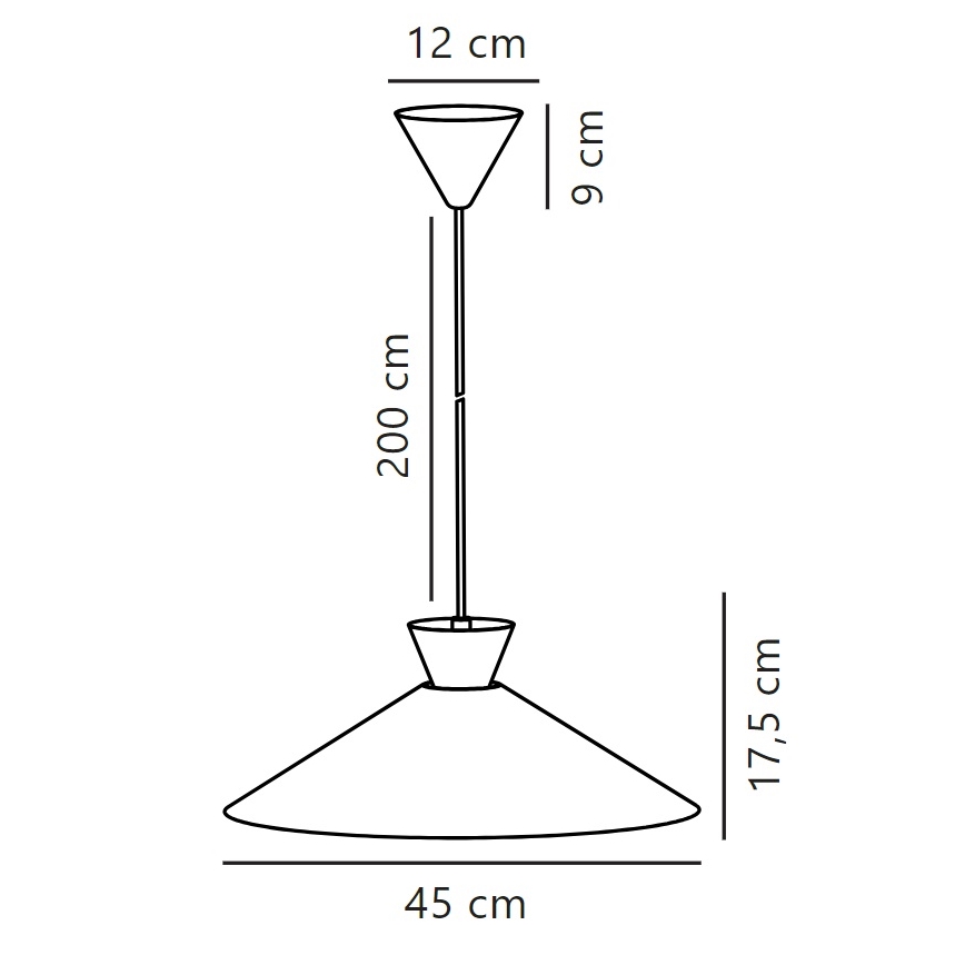 Nordlux - Lestenec na vrvici DIAL 1xE27/40W/230V pr. 45 cm črna