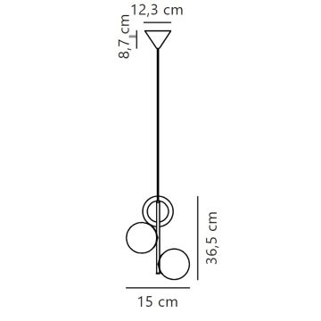 Nordlux - Lestenec na vrvici LILLY 3xE14/40W/230V črna