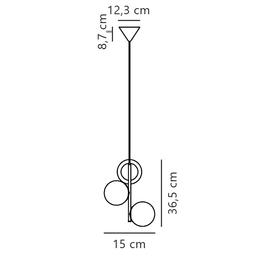 Nordlux - Lestenec na vrvici LILLY 3xE14/40W/230V črna