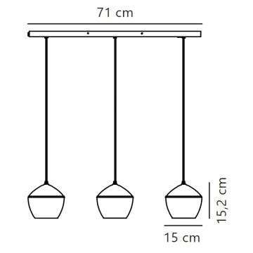 Nordlux - Lestenec na vrvici ORBIFORM 3xE14/25W/230V črna/siva