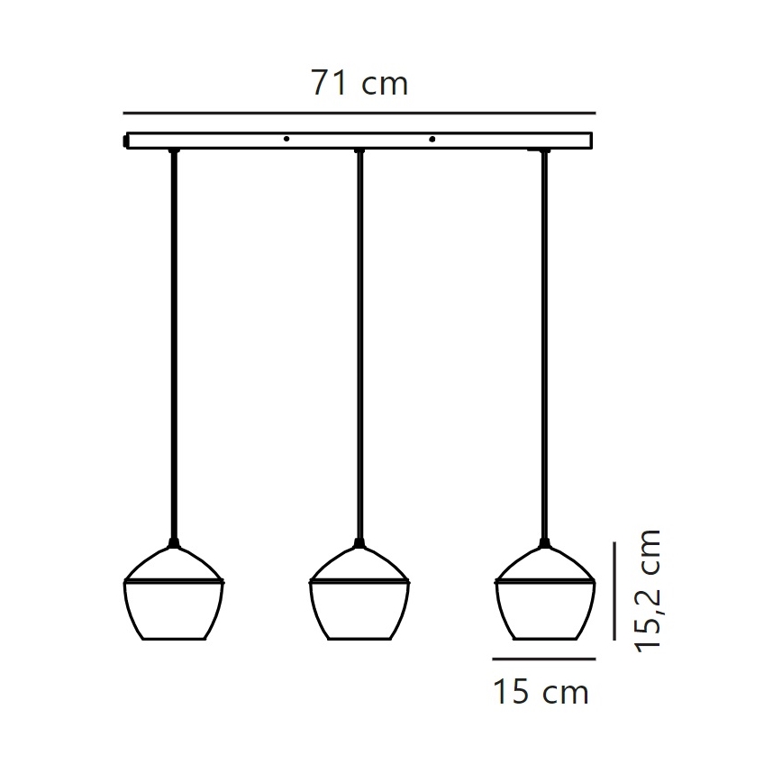 Nordlux - Lestenec na vrvici ORBIFORM 3xE14/25W/230V črna/siva