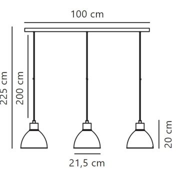 Nordlux - Lestenec na vrvici POP 3xE27/40W/230V črna/zlata