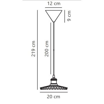 Nordlux - Lestenec na vrvici TORINA 1xE27/40W/230V pr. 20 cm