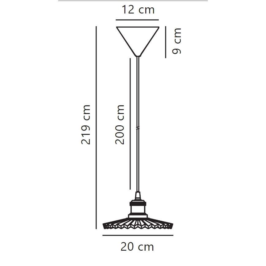 Nordlux - Lestenec na vrvici TORINA 1xE27/40W/230V pr. 20 cm