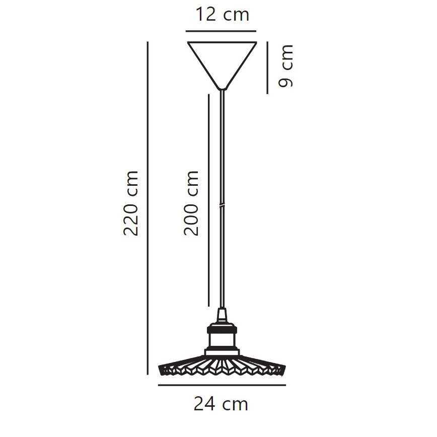 Nordlux - Lestenec na vrvici TORINA 1xE27/40W/230V pr. 24 cm