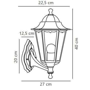 Nordlux - Zunanja stenska svetilka CARDIFF 1xE27/60W/230V IP44