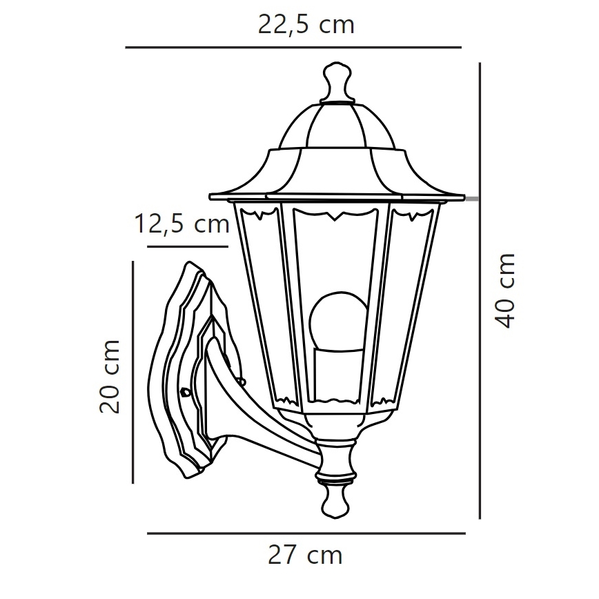 Nordlux - Zunanja stenska svetilka CARDIFF 1xE27/60W/230V IP44