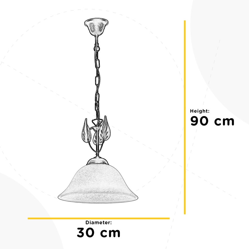 ONLI - Lestenec na verigi MIRA 1xE27/22W/230V pr. 30 cm