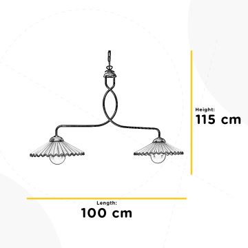 ONLI - Lestenec na verigi ROSINA 2xE27/22W/230V bron