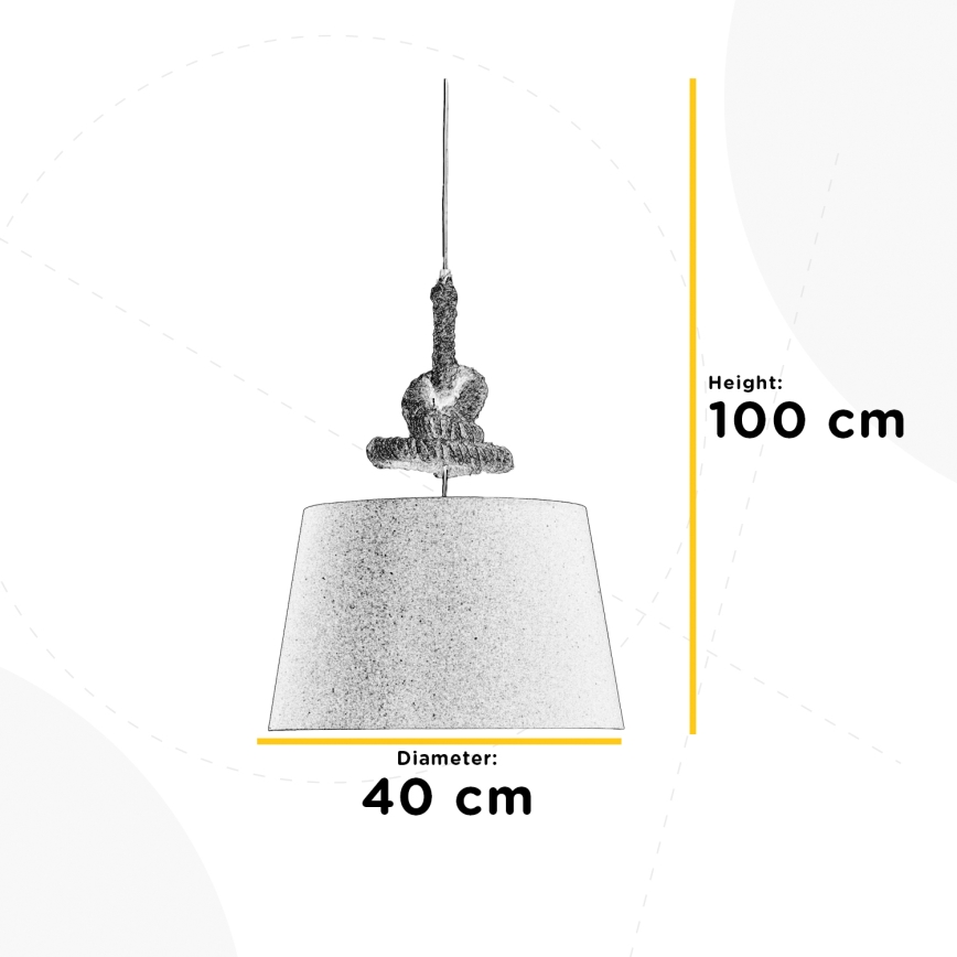 ONLI - Lestenec na vrvici CORDA 1xE27/22W/230V bež