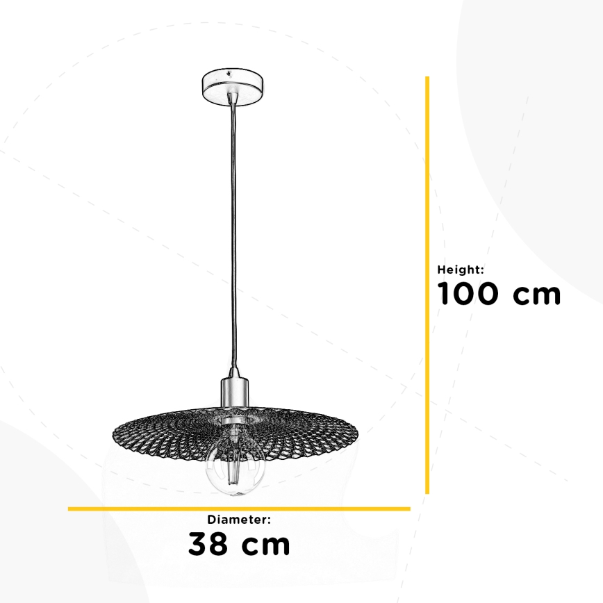 ONLI - Lestenec na vrvici GOLDEN 1xE27/22W/230V zlata/črna