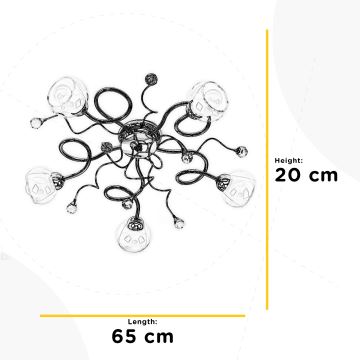 ONLI - Nadgradni lestenec WENDY 5xE14/6W/230V sijajni krom