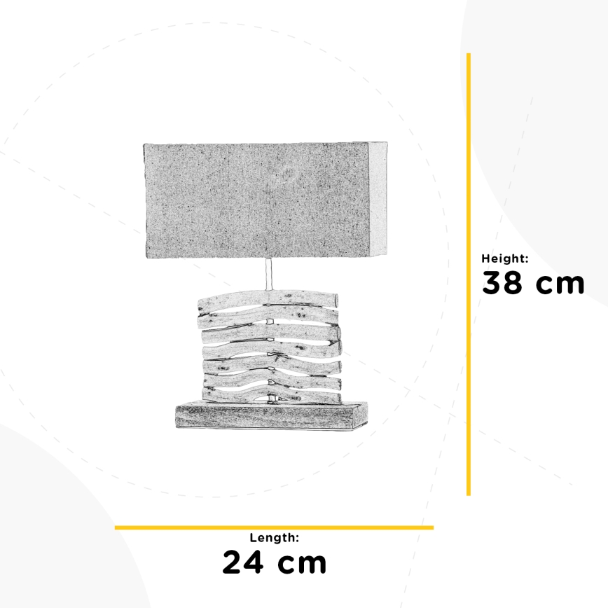 ONLI - Namizna svetilka MARICA 1xE27/22W/230V bež 38 cm