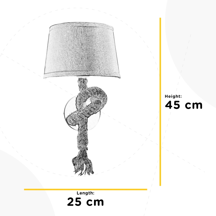 ONLI - Stenska svetilka CORDA 1xE27/22W/230V bež