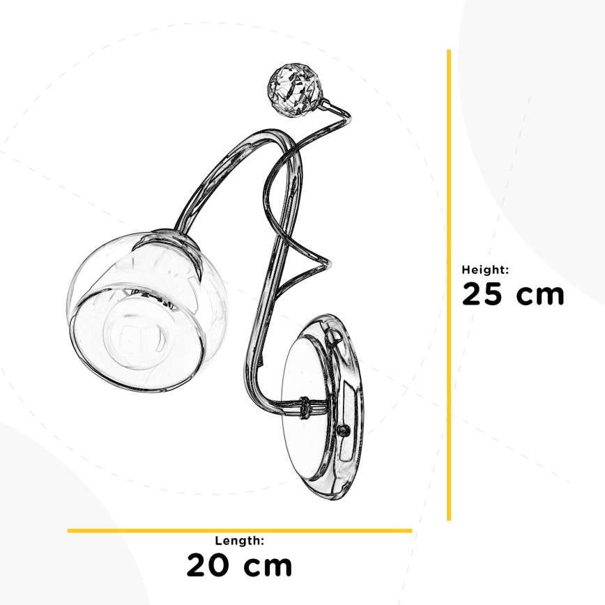 ONLI - Stenska svetilka WENDY 1xE14/6W/230V sijajni krom