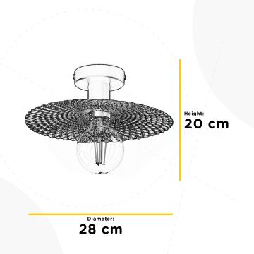 ONLI - Stropna svetilka GOLDEN 1xE27/22W/230V pr. 28 cm zlata/črna