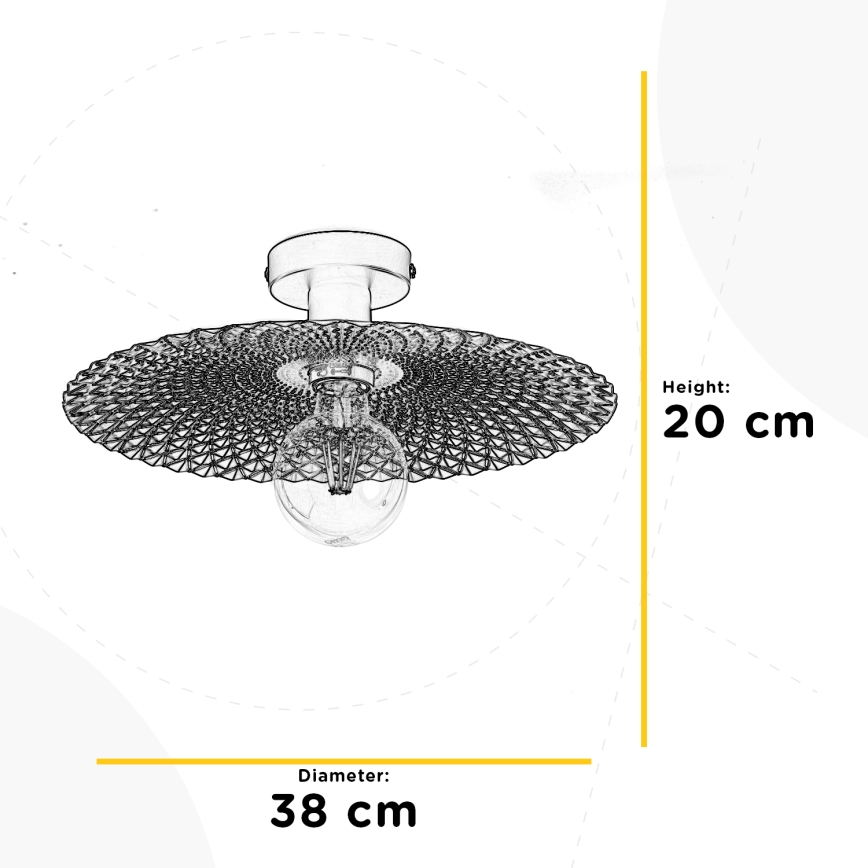 ONLI - Stropna svetilka GOLDEN 1xE27/22W/230V pr. 38 cm zlata/črna