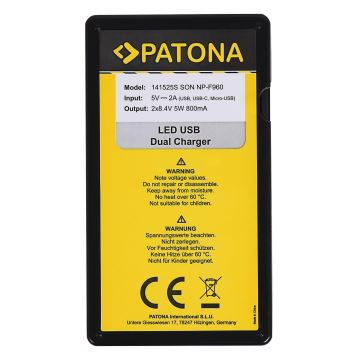 PATONA - Polnilec Dual Sony NP-F970/F960/F950 USB