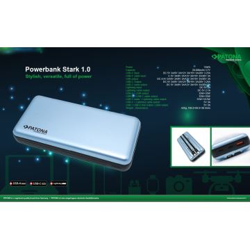 PATONA - Prenosni polnilec 20000mAh PD65W Li-Pol 3A USB-C/Lightning