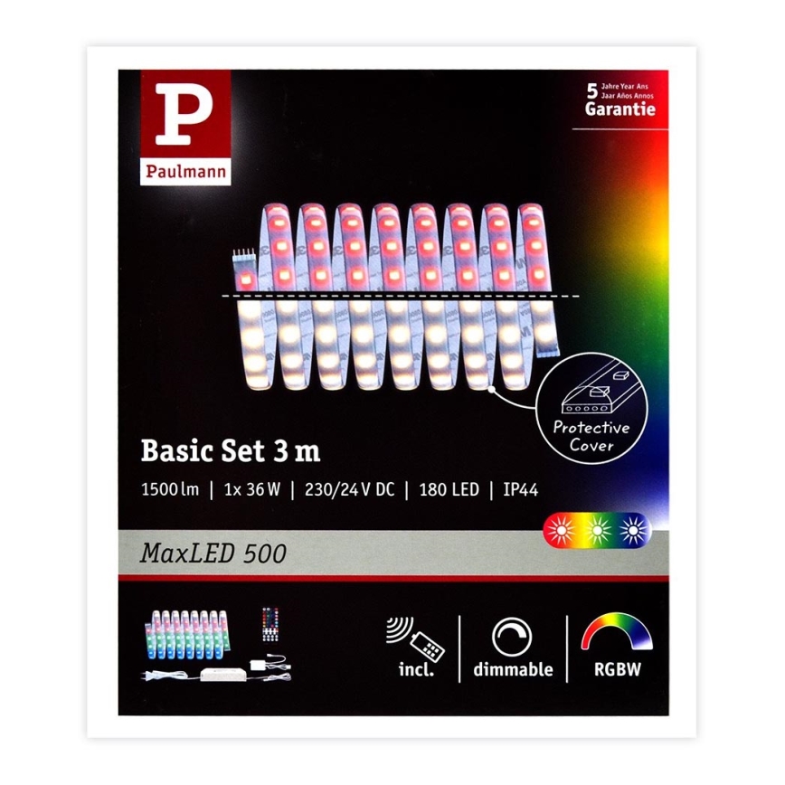 Paulmann 70628 - LED RGB/36W IP44 Zatemnitveni trak MAXLED 3m 230V + Daljinski upravljalnik