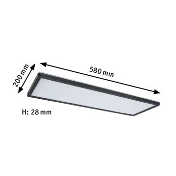 Paulmann 71017 - LED/22W Zatemnitveni panel ATRIA 230V 4000K 20x58 cm črna