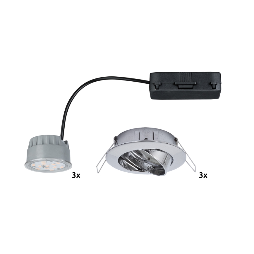 Paulmann 92821 - SET 3x LED/7W IP23 Zatemnitvena kopalniška vgradna svetilka COIN 230V