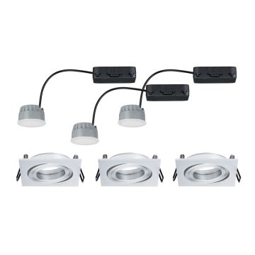 Paulmann 92839 - SET 3x LED/7W IP23 Zatemnitvena kopalniška vgradna svetilka COIN 230V