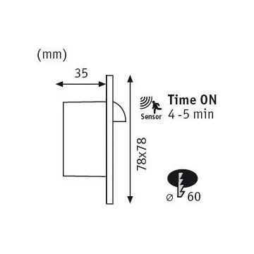 Paulmann 92923 - LED/1,1W Stopniščna svetilka s senzorjem WAND 230V 2700K