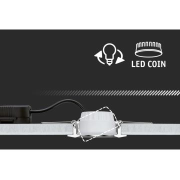 Paulmann 93080 - SET 3xLED/6W IP23 Zatemnitvena kopalniška vgradna svetilka COIN 230V