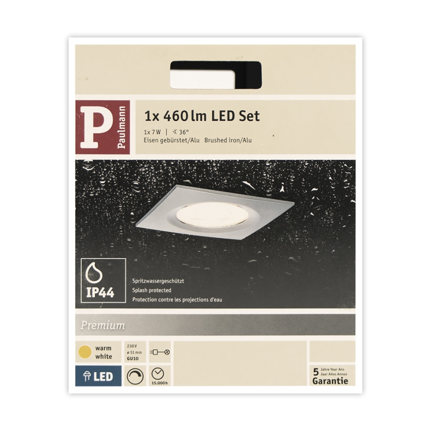 Paulmann 93611 - LED-GU10/7W IP44 Zatemnitvena kopalniška vgradna svetilka NOVA 230V