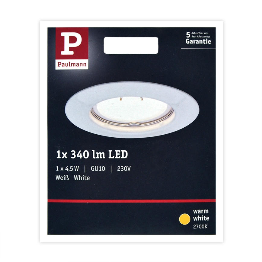 Paulmann 93658 - LED-GU10/4,5W Vgradna svetilka 230V