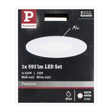 Paulmann 93857 - LED/6,8W IP44 Kopalniška vgradna svetilka COIN 230V