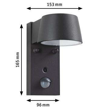 Paulmann 94714 - LED/6W IP44 Zunanja stenska svetilka s senzorjem CAPERA 230V 2200/3000K