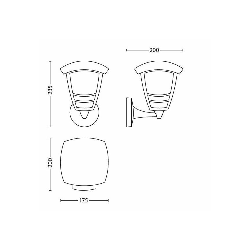 Philips 15380/30/16 - Zunanja stenska svetilka MYGARDEN CREEK 1xE27/60W/230V