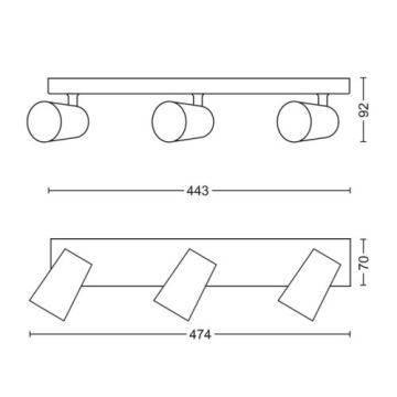 Philips - LED Reflektor 3xGU10/5,5W/230V