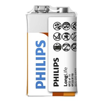 Philips 6F22L1F/10 - Cink-kloridna baterija 6F22 LONGLIFE 9V 150mAh