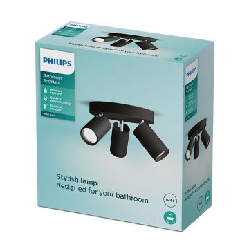 Philips - Kopalniški reflektor IDRIS 3xGU10/5W/230V IP44 črna