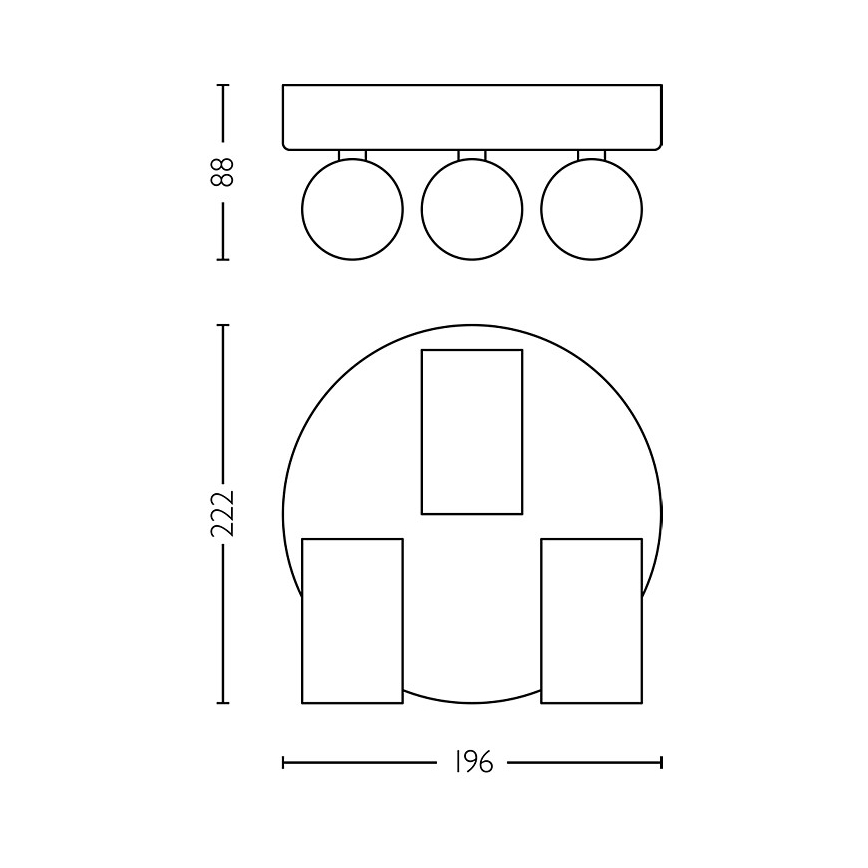 Philips - Kopalniški reflektor IDRIS 3xGU10/5W/230V IP44 črna/zlata