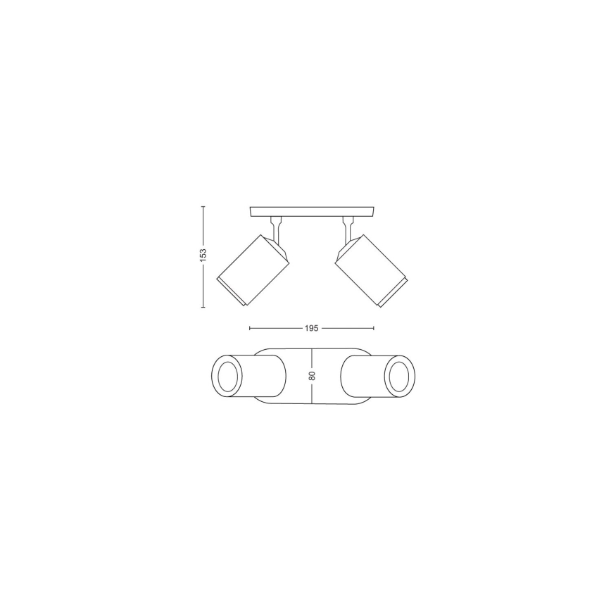 Philips - LED RGBW Zatemnitveni reflektor Hue FUGATO 2xGU10/4,2W/230V 2000-6500K bela