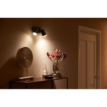 Philips - LED RGBW Zatemnitveni reflektor Hue FUGATO 2xGU10/4,2W/230V 2000-6500K črna