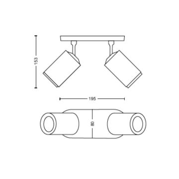 Philips - LED RGBW Zatemnitveni reflektor Hue FUGATO 2xGU10/4,2W/230V 2000-6500K črna