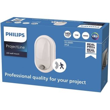 Philips - LED Stenska svetilka s senzorjem PROJECTLINE LED/15W/230V IP54