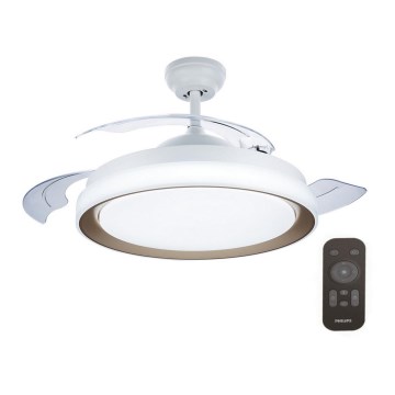 Philips-LED Stropna svetilka z ventilatorjem LED/35W/230V 5500/4000/2700K + Daljinski upravljalnik zlata