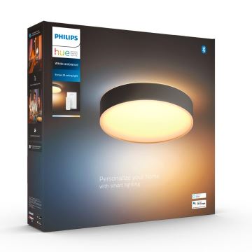 Philips - LED Zatemnitvena stropna svetilka Hue LED/19,2W/230V 2200-6500K pr. 381 mm črna + Daljinski upravljalnik