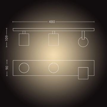 Philips - LED Zatemnitveni reflektor Hue RUNNER 3xGU10/4,2W/230V 2200-6500K + Daljinski upravljalnik bela