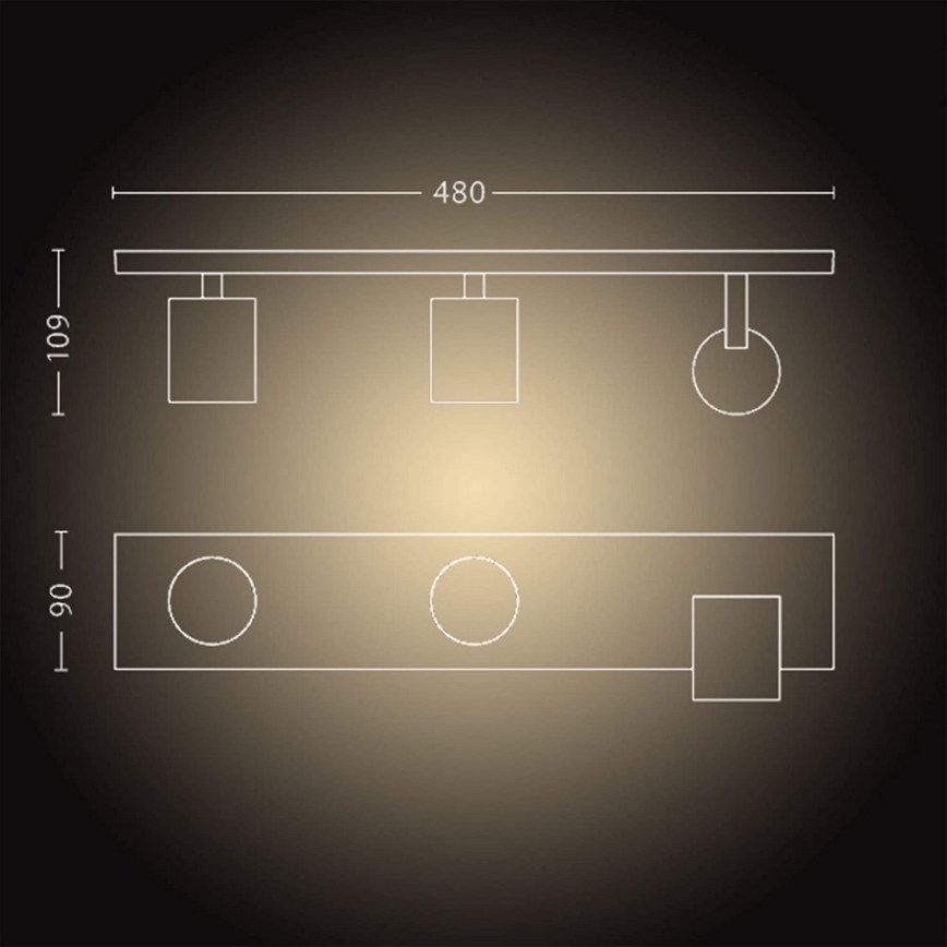 Philips - LED Zatemnitveni reflektor Hue RUNNER 3xGU10/4,2W/230V 2200-6500K + Daljinski upravljalnik bela