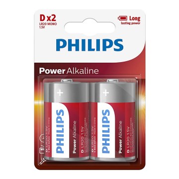 Philips LR20P2B/10 - 2 kom Alkalna baterija D POWER ALKALINE 1,5V 14500mAh