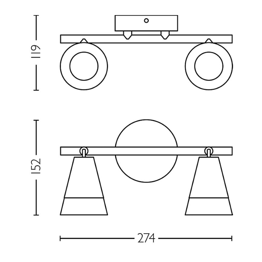 Philips - Reflektor CLEFT 2xGU10/5W/230V